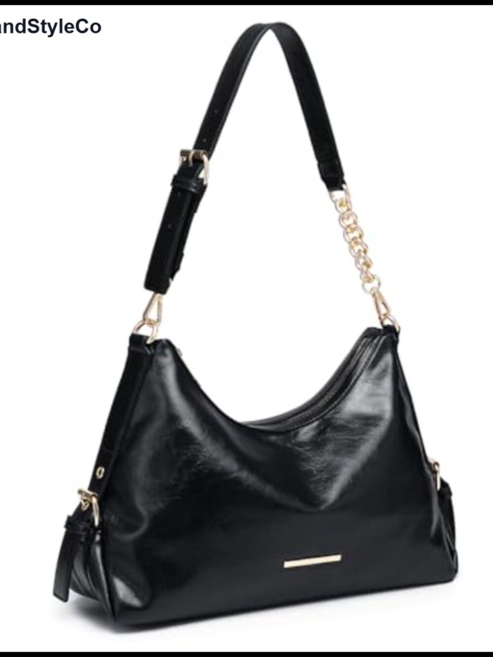 Faux Leather Hobo Shoulder Bag Multi-Pocket Tote for Work Travel